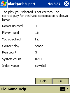 Blackjack Expert for Pocket PC